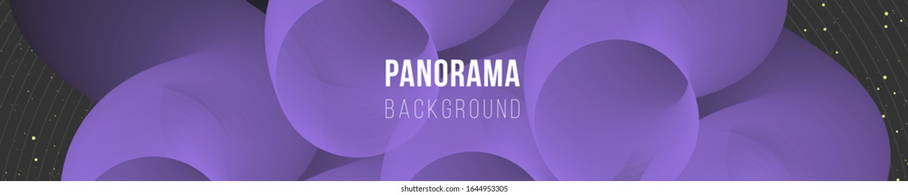 Fluid bright colored panorama. Abstract liquid shapes composition. 3D effect with blend gradient. Colors name: Mindaro, Electric blue, Medium purple, Tulip, Dark charcoal. Eps10 vector illustrati