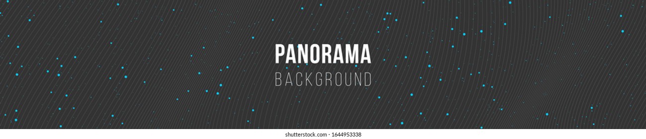 Fluid bright colored panorama. Abstract space with lines pattern. Eps10 vector illustration.