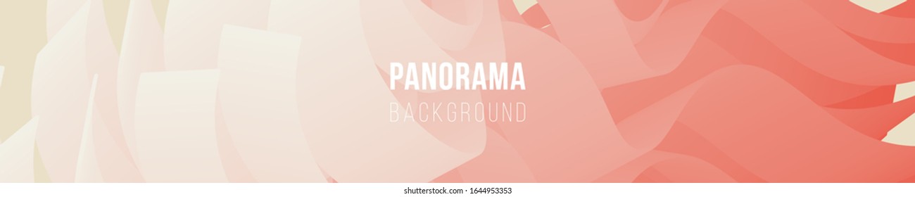 Fluid bright colored panorama. Abstract liquid shapes composition. 3D effect with blend gradient. Colors name: Alabaster, Pearl, Fire opal. Eps10 vector illustration.