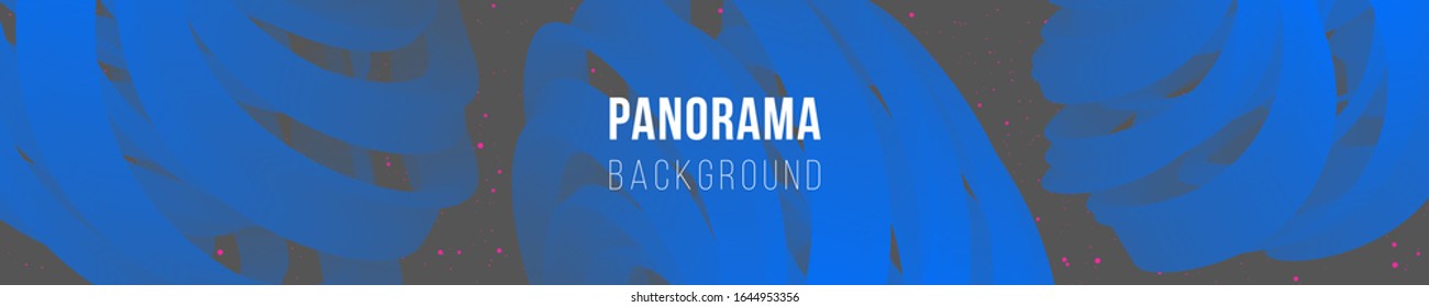 Fluid bright colored panorama. Abstract liquid shapes composition. 3D effect with blend gradient. Colors name: Brandeis blue, Davy's grey. Eps10 vector illustration.