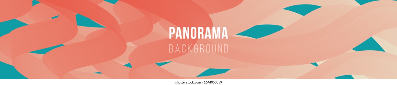 Fluid bright colored panorama. Abstract liquid shapes composition. 3D effect with blend gradient. Colors name: Boy red, Pearl, Fire opal. Eps10 vector illustration.