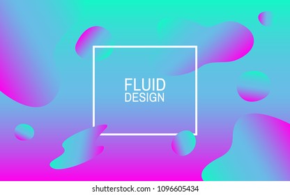 Fluid bubbles. Colorful abstract background. Geometric shapes. Bright design for web, poster flyer. Vector illustration.
