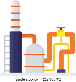 Concepto de craqueo catalítico fluido, reforma del vapor o diseño de iconos de vectores biotreactores, símbolo de la industria del petróleo y el gas, señalización del petróleo y la gasolina, ilustración de las existencias de servicio y suministro