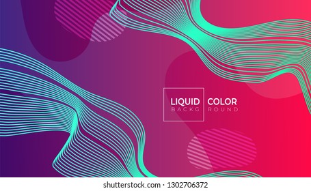 Fluid color abstract geometric background with lines for brochure, catalog. 