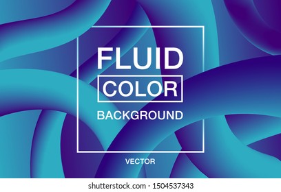 Fluid color background with blue bright plexus tubular elements - modern creative corporate poster or banner template