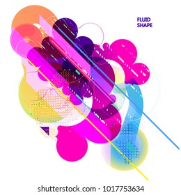 Fluid color background. Liquid shape on white. Eps10 vector.
