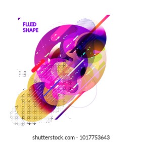 Fluid color background. Liquid shape on white. Eps10 vector.