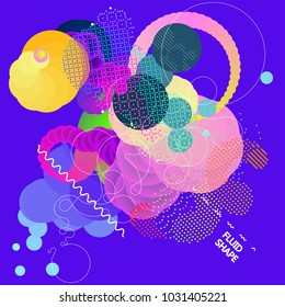 Fluid color background. Liquid shape on white. Eps10 vector.