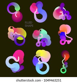 Fondo de color fluido. Forma líquida en blanco. Vector Eps10.