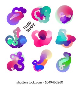 Fluid color background. Liquid shape on white. Eps10 vector.