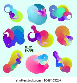 Fondo de color fluido. Forma líquida en blanco. Vector Eps10.