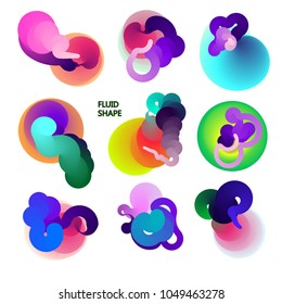 Fluid color background. Liquid shape on white. Eps10 vector.