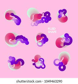 Fluid color background. Liquid shape on white. Eps10 vector.
