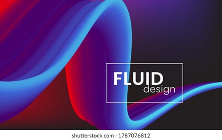 Fluid color background. Liquid shape on black background, Modern abstract covers set. Cool gradient shapes composition. Futuristic design. vector illustration.