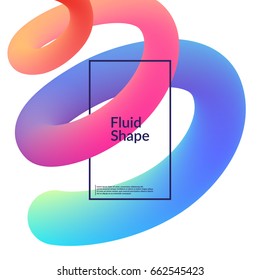 Fluid color background. Liquid shape on white. Eps10 vector.