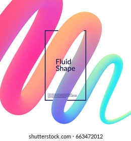 Fluid color background. Liquid shape on white. Eps10 vector.