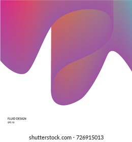 Fluid color background. Liquid shape on white. Eps10 vector.