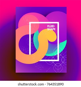 Fluid color background. Liquid shape on white. Eps10 vector.