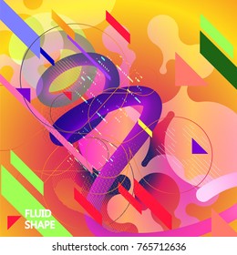 Fondo de color fluido. Forma líquida en blanco. Vector Eps10.
