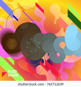 Fluid color background. Liquid shape on white. Eps10 vector.