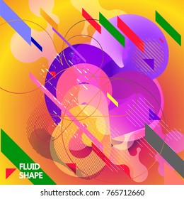 Fluid color background. Liquid shape on white. Eps10 vector.