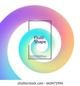 Fluid color background. Spiral shape on white background. Eps10 vector.