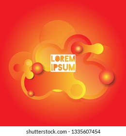 Fluid color badges with abstract shape composition. Liquid gradient design element.