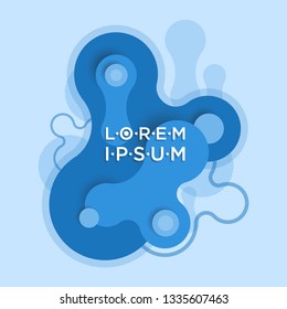 Fluid color badges with abstract shape composition. Liquid gradient design element.