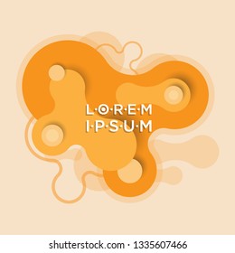 Fluid color badges with abstract shape composition. Liquid gradient design element.