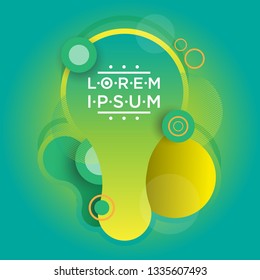 Fluid color badges with abstract shape composition. Liquid gradient design element.