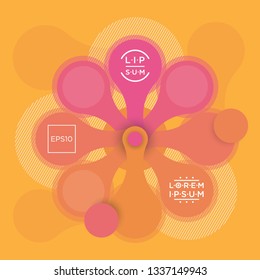 Fluid color badges with abstract shape composition. Liquid gradient design element.