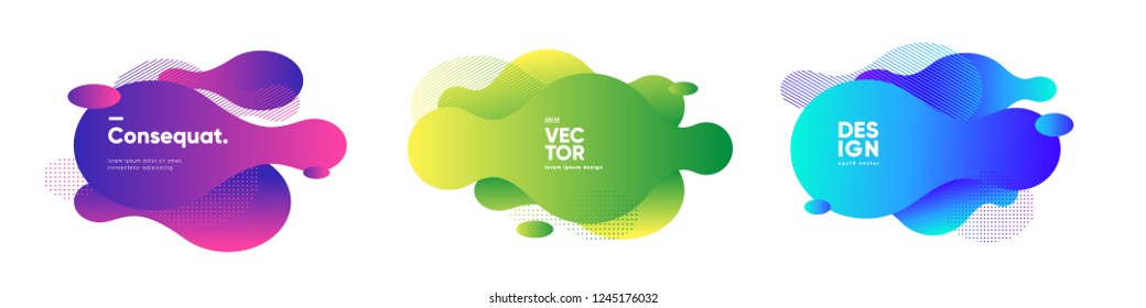 Fluid color badges set  Abstract shapes composition  Eps10 vector 