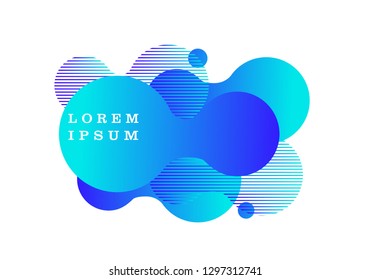 Fluid color badges set. Abstract shapes composition. Eps10 vector.