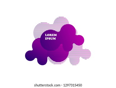 Fluid color badges set. Abstract shapes composition. Eps10 vector.