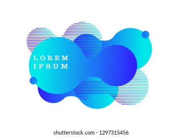 Fluid color badges set. Abstract shapes composition. Eps10 vector.