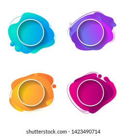 Fluid color badges set. Abstract shapes composition. Eps10 vector