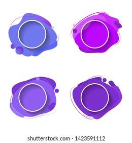 Fluid color badges set. Abstract shapes composition. Eps10 vector
