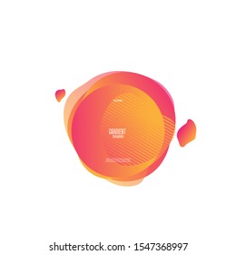 Fluid color badges set. Abstract shapes composition with gradient color for your project. Eps10 vector.