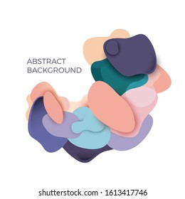 Fluid color badges set. Abstract elements for trendy vibrant color design. Fluid blots, wavy drops, flowing elements. Dynamical colored forms and line