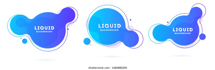 Fluid color badges set. Abstract shapes composition. Eps10 vector.
