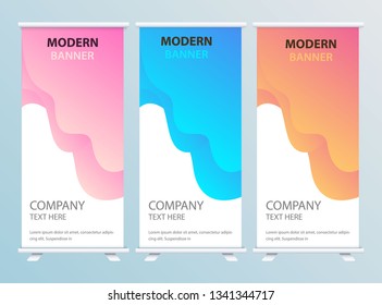 Fluid color banner set. Abstract shapes composition. Eps10 vector. - Vector