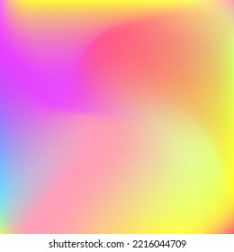 Fluid Color Blurred Pastel Blue Swirl Gradient Mesh. Neon Liquid Wavy Curve Smooth Surface. Dynamic Happy Pink Water Multicolor Background. Green Rainbow Yellow Light Purple Gradient Backdrop.