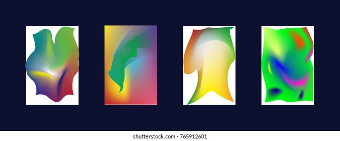 Fluid color covers set. Beautiful abstract colorful background. Trendy design. Eps10 vector.