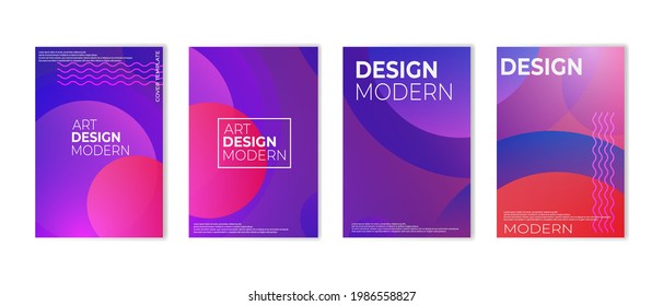 Fluid color covers set. Colorful bubble shapes composition. vector illustration