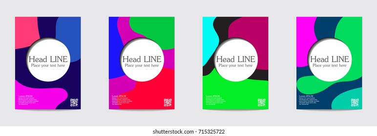 Fluid color covers set. Colorful bubble shapes with gradients. 