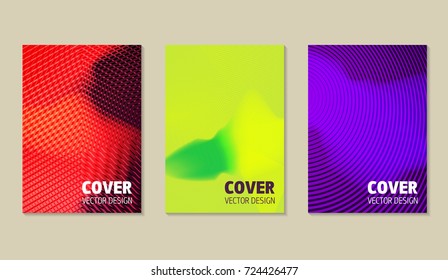 Fluid color covers set. Colorful composition. Trendy minimal line design. Eps10 vector.