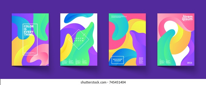 Fluid color covers set. Colorful bubble shapes with gradients. Trendy design. Eps10 vector. Fluid color covers set. Colorful bubble shapes with gradients. Trendy design. Eps10 vector.
