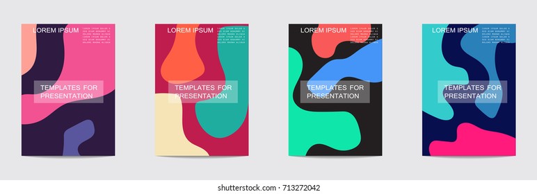 Fluid color covers set. Eps10 vector.