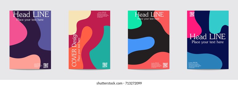 Fluid color covers set. Eps10 vector.