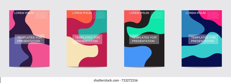 Fluid color covers set. Eps10 vector.